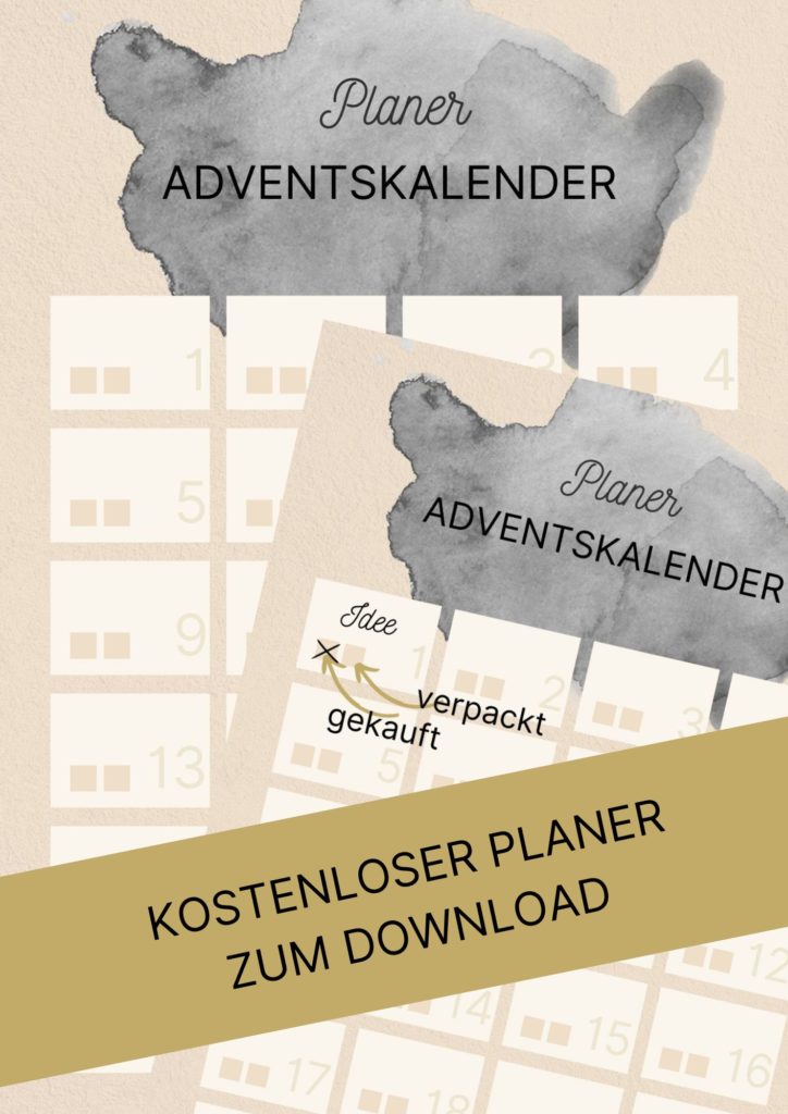 Kostenloser Planer zum Download und Ausdrucken für das Befüllen des Adventskalenders.